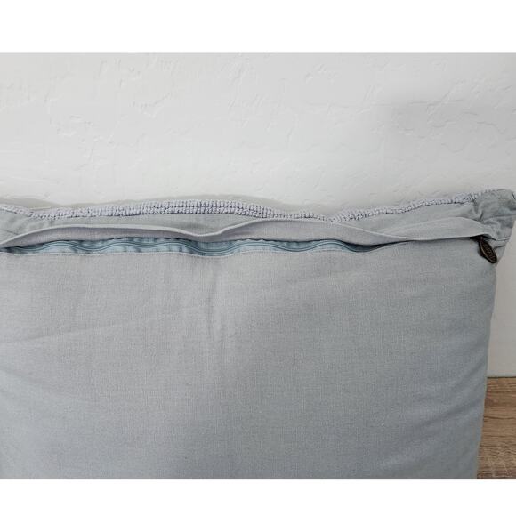 Pier 1 Lumbar Throw Pillow Blue Textured Woven Chunky Raised Minimalist Solid - Picture 5 of 6